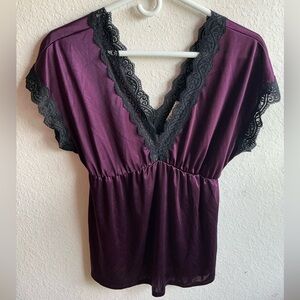 Forever 21 Purple and Black Lace Chemise